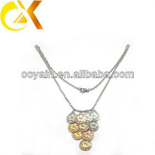 Stainless steel Gold and rose gold plating pendant necklace